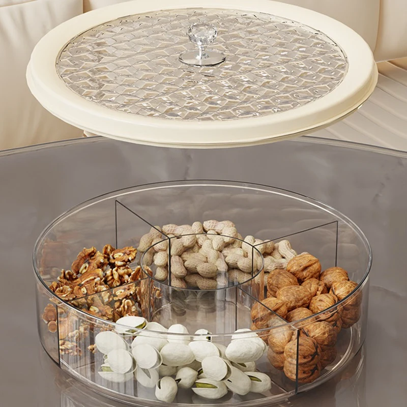 BAAG-จานผลไม้หรูหราโปร่งใสพร้อมฝาปิดกล่องขนมความจุขนาดใหญ่แบ่งช่องว่างและกล่องเก็บผลไม้แห้ง
