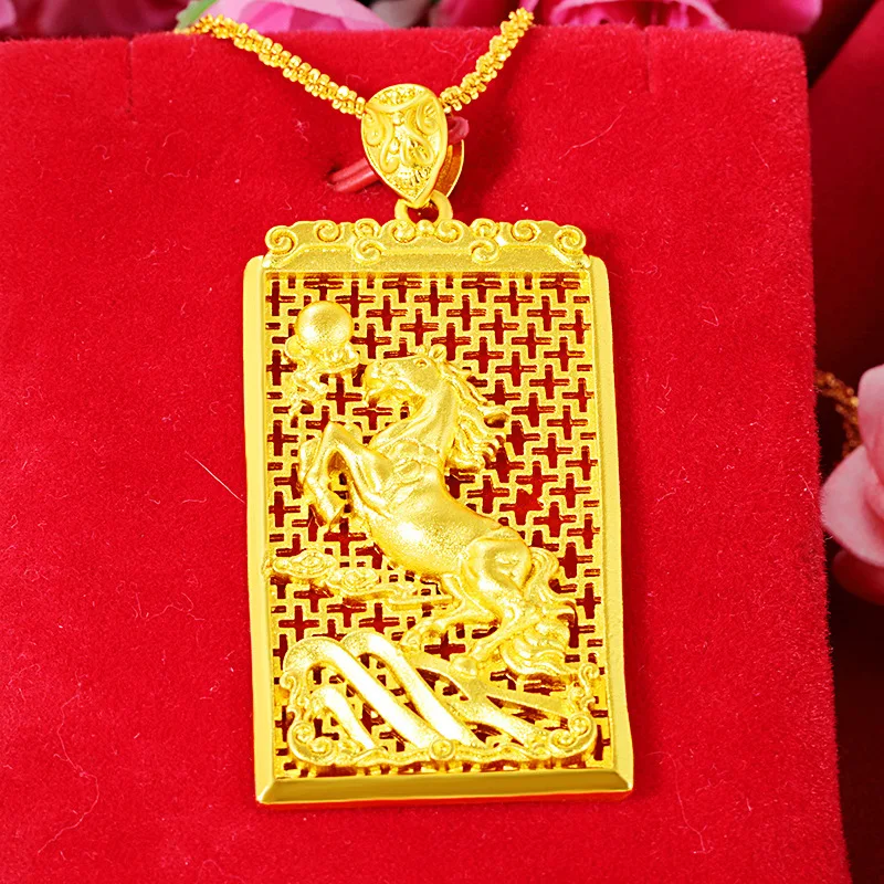 

Classic Timeless Unicorn Pegasus Pendant Necklace For Men & Women 24K Gold AU999 | Long-lasting new, durable stylish