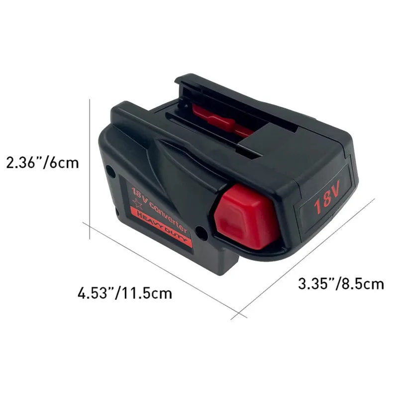 Conversor adaptador de bateria com porta USB, M18V18, bateria de íons de lítio Milwaukee 18V para Milwaukee V18 18 18V NI-CD