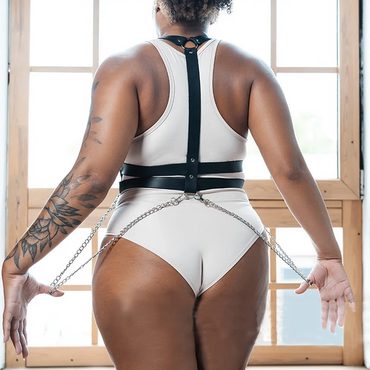 Moda feminina plus size couro corrente arnês cinto suspensórios para mulheres corpo arnês cinto roupas góticas accessorie