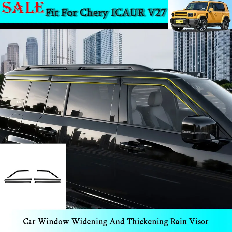Fit for Chery ICAR V27 2026 Automobile Window Widening and Thickening Rain Visor Automobile Exterior Modification Parts