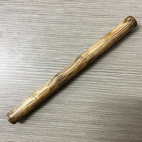 Pluma estilográfica de madera hecha a mano de bambú natural, fina 0,5 mm hermosas rayas doradas regalo avanzado colección de negocios de oficina