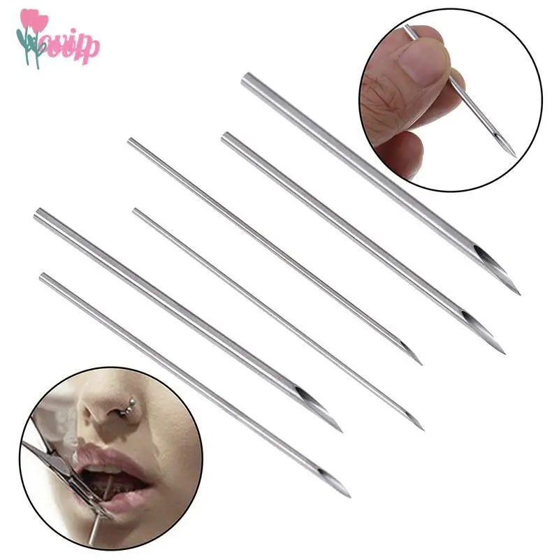 10Pcs Surgical Disposable Sterile Body Piercing Needles Tattoo Piercing Needles Kit Tool Fashion Body Piercing Jewelry