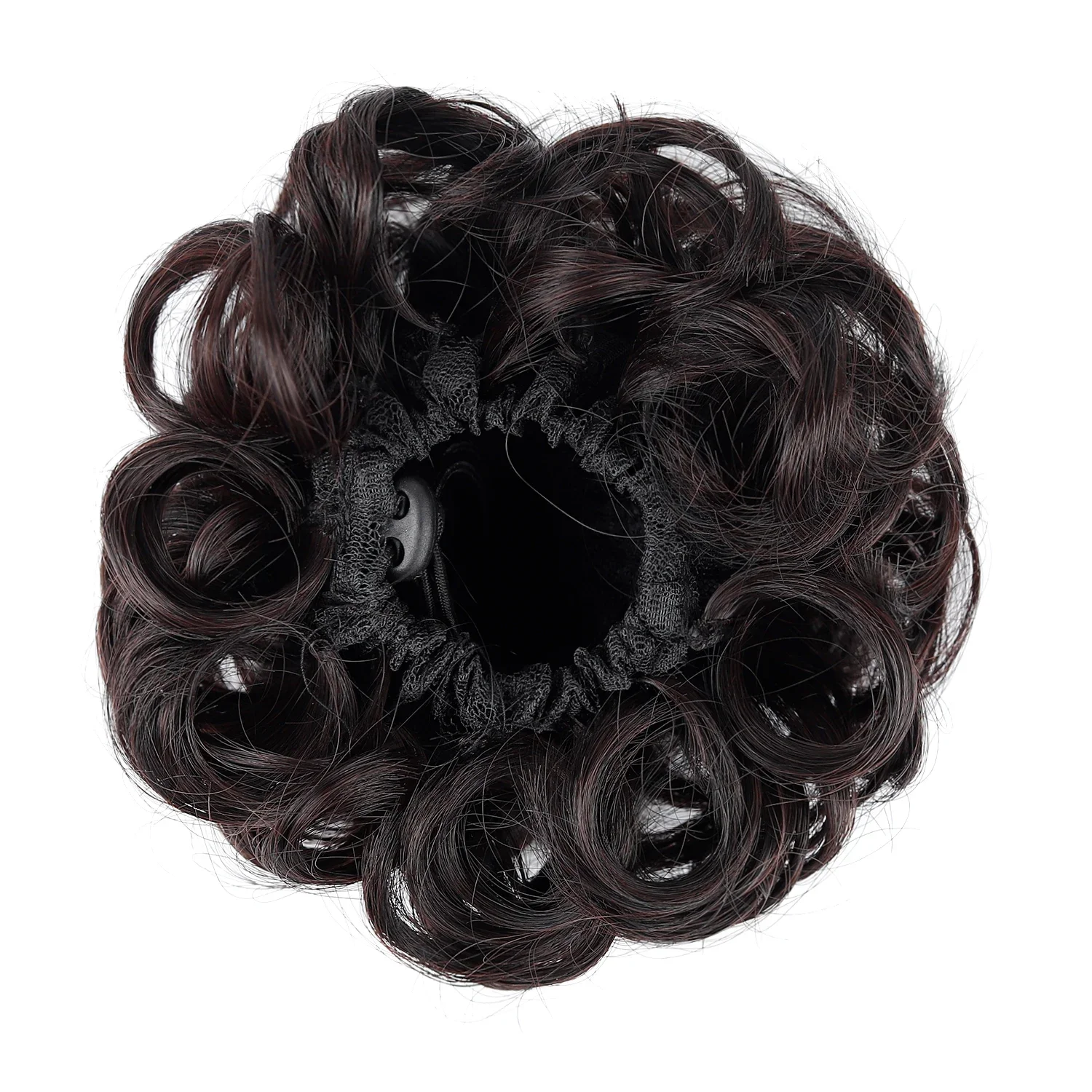 Women Drawstring Curly Messy Bun Synthetic High Temperature Fiber Bridal Wedding Chignon Hair Piece