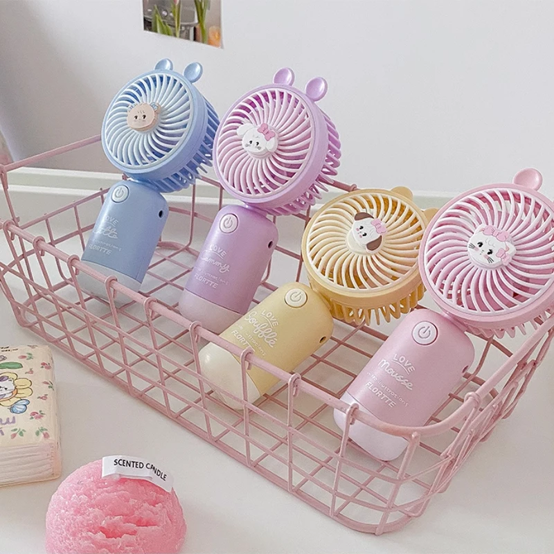 

Kawaii Mikko Mousse Souffle Cammy Latte Mini Charging Fan Handheld Fan Portable Ins Cute Girls Toys Birthday Gift For Girlfriend