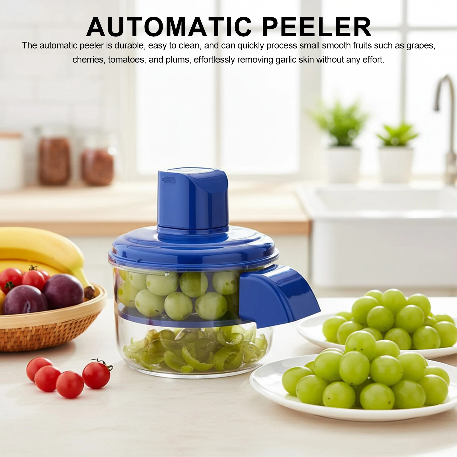 Electric Grape Peeling Machine Automatic Garlic Peeler Kitchen Gadget for Home Use