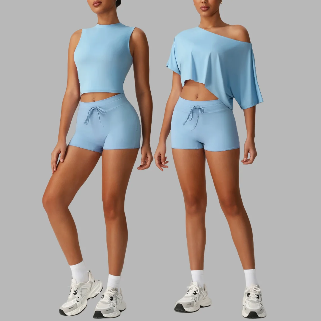 

New Yoga Sets Sports Fitness hip-lifting Breathable Sports leisure T-shirt set push-up Workout Clothes Gym Yoga Suit for Women