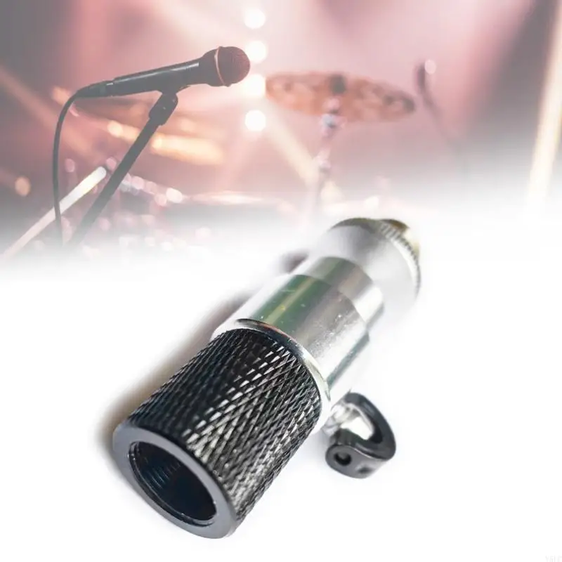 Mini Ballhead Microphone Clamp Adapter Basis untuk 5/8inch-27 Stand Sekrup Berulir