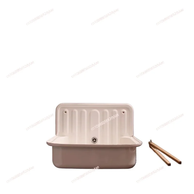 Wall Enamel Sink Hand Basin Kitchen Bathroom Outdoor Balcony Sink