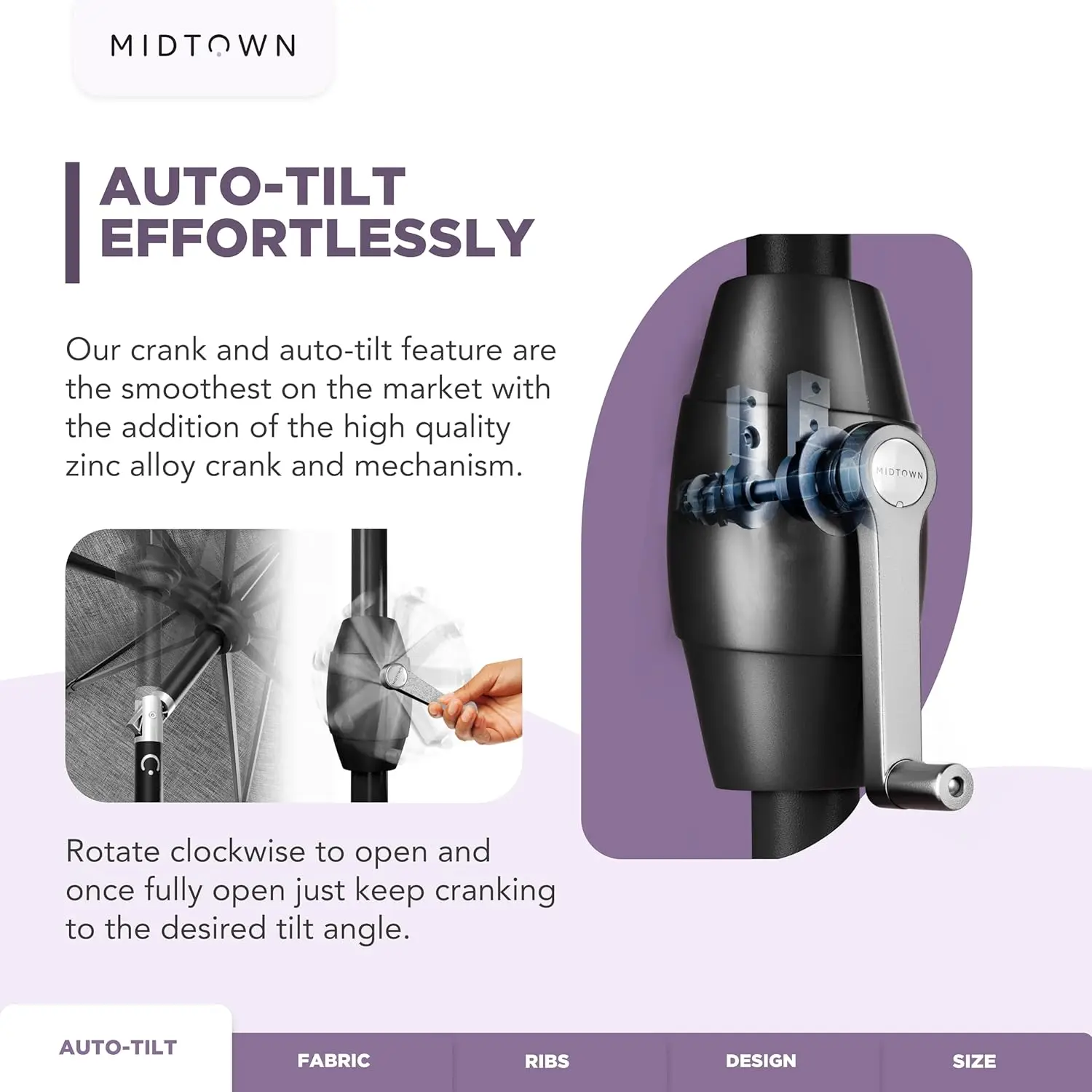 De Magere 6 Voet Buitenparaplu Met Terylast Rode Strepen (Rood/Witte Strepen) Polyester Stof-8 Ribben Aluminium Frame Patio Um