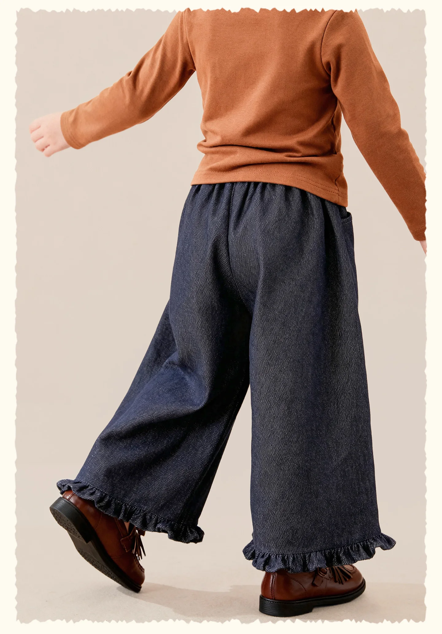Amila 2026 Herbst Neue Kinderjeans aus reiner Baumwolle, gewaschen, Vintage, weites Bein, modisch, lässig, bequem, weiche lange Hose für den täglichen Gebrauch. – Detail 17