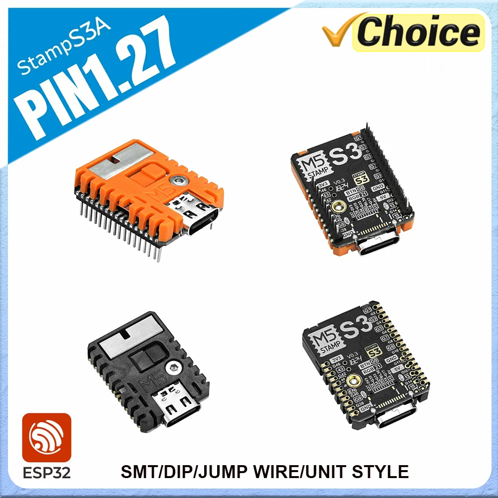 

Оригинальный встроенный модуль M5Stack StampS3A ESP32S3, основная плата IoT для UiFlow2 Arduino IDE ESP-IDF, платформа разработки