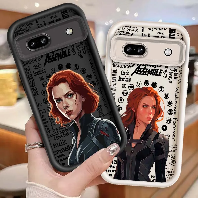

Marvel Black Widow Anime For Google Pixel 9 8A 8 7 7A Pro XL 5G Eye Ladder Soft TPU Shockproof Cover