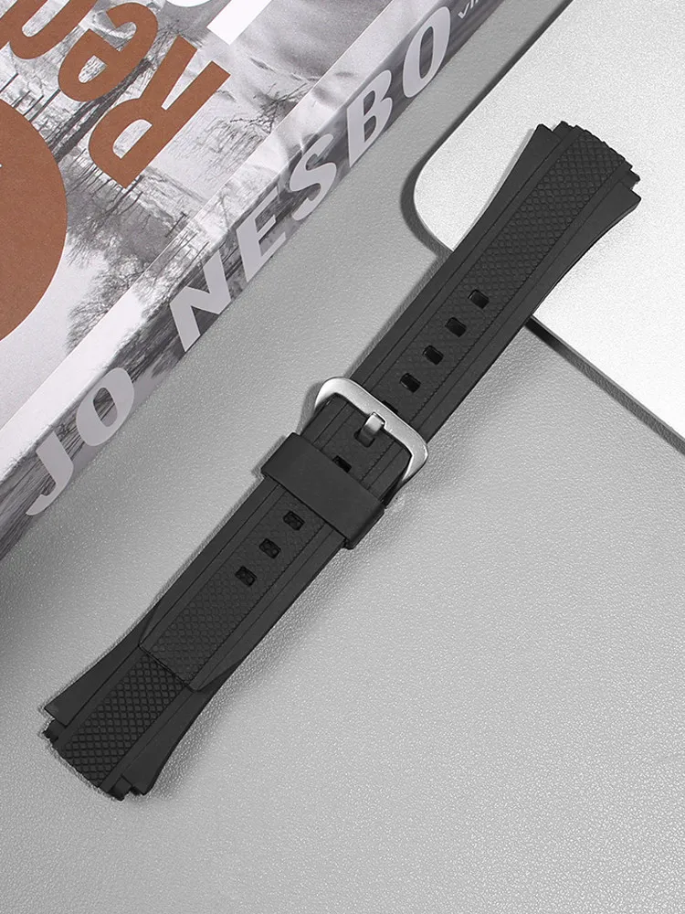 Silicone Watch Straps Suitable for Casio EDIFICE Series EF552 Dedicated Raised Rubber Watch Chain for Men, 20mm