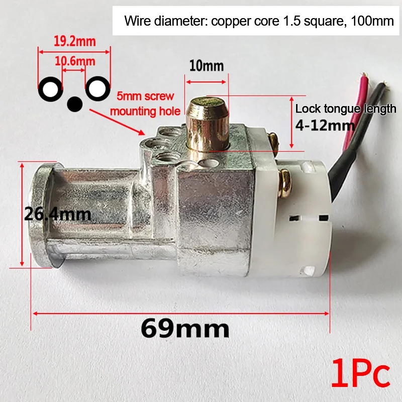 1PC Universal Electric Bicycle Lithium Battery Box Lock Big Head Lock Electric Vehicle E-bike Lithium Battery Lock On/Off.