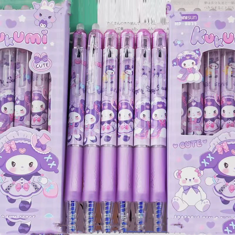 

Genuine Sanrio Kuromi Melody Erasable Gel Pen Cute Cartoon 0.5Mm Blue Stationery Pens Student Campus Learning Supplies Girl Gift