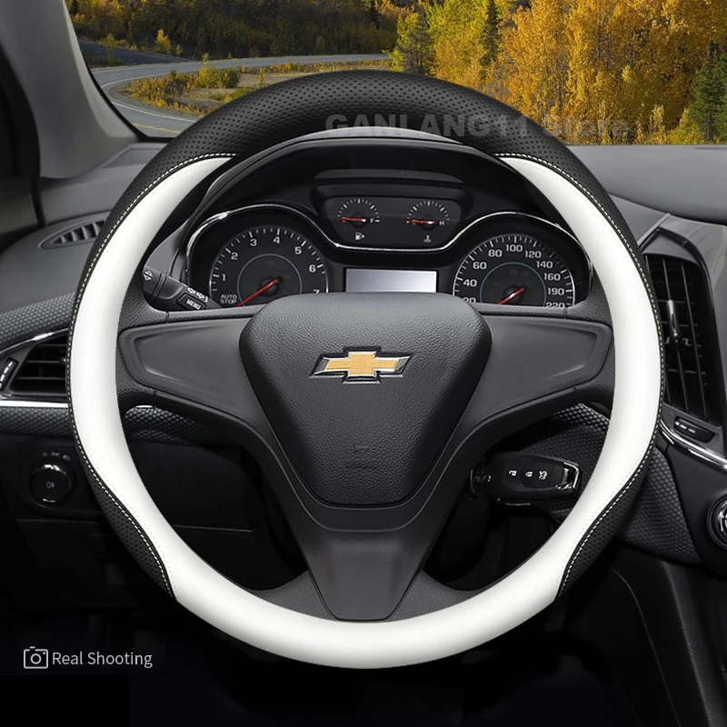 

Leather Car Steering Wheel Cover For Chevrolet Silverado HD 2010-2025 Auto Steering Wheel Cover Chevrolet Silverado Accessories