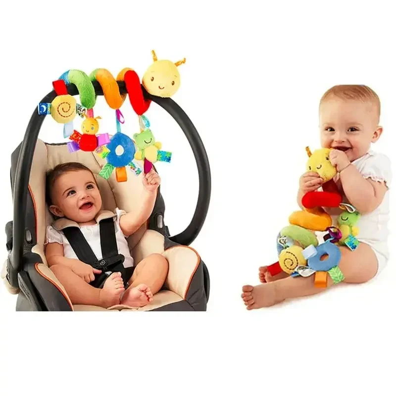 Assento de carro brinquedos infantis de pelúcia pendurado brinquedos para bebês 0 3 6 12 meses carrinho berço móvel chocalhos cama enrolamento brinquedo de pelúcia do bebê presente