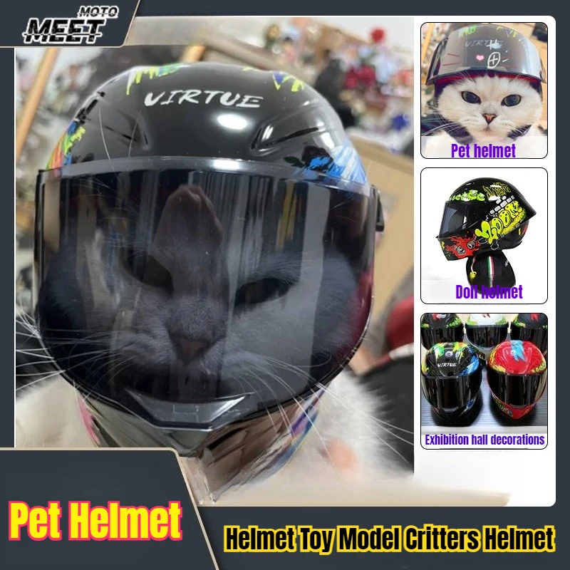 Puppy Cat Pet Helmet Toy Model Critters Helmet Ornament Cat Accessories Toys Interactive Goods for Pet Products Supplies