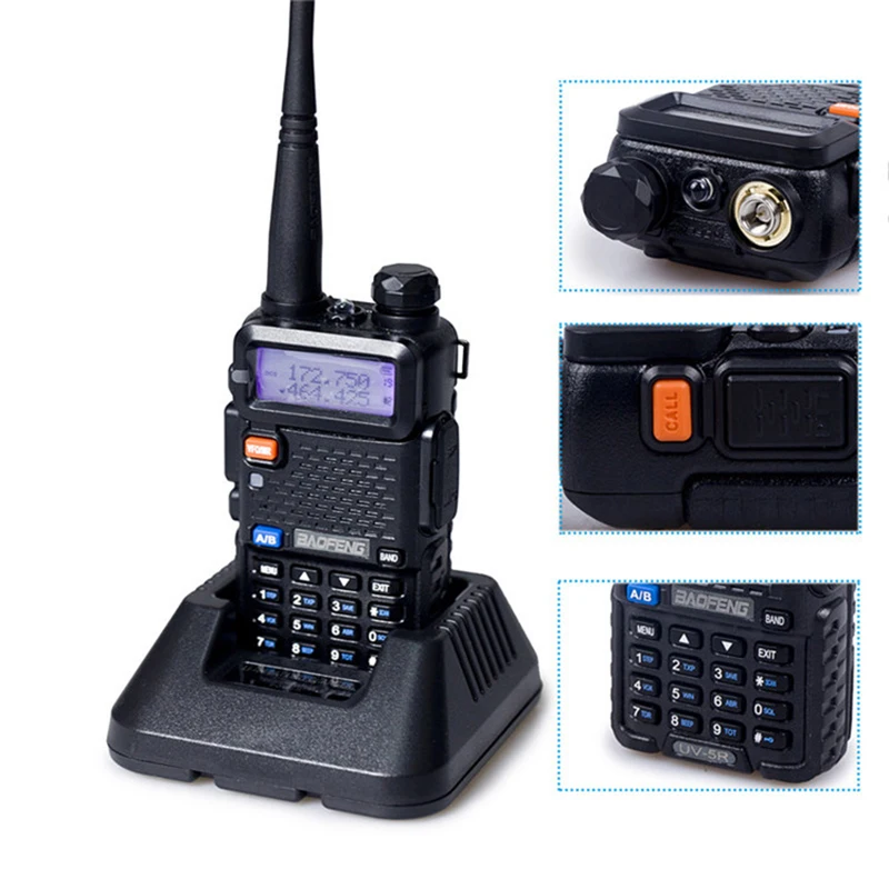 Baofeng UV-5R 5 Вт 8 Вт двухдиапазонная 136-174/400-480 МГц 1800 мАч 3800 мАч двусторонняя радиостанция портативная портативная рация