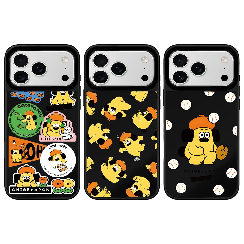 

Cartoon Old Man Black Mirror Surface Black Border Magnetic Phone Case Cover for IPhone 12 13 14 15 16 17 Pro Max Case