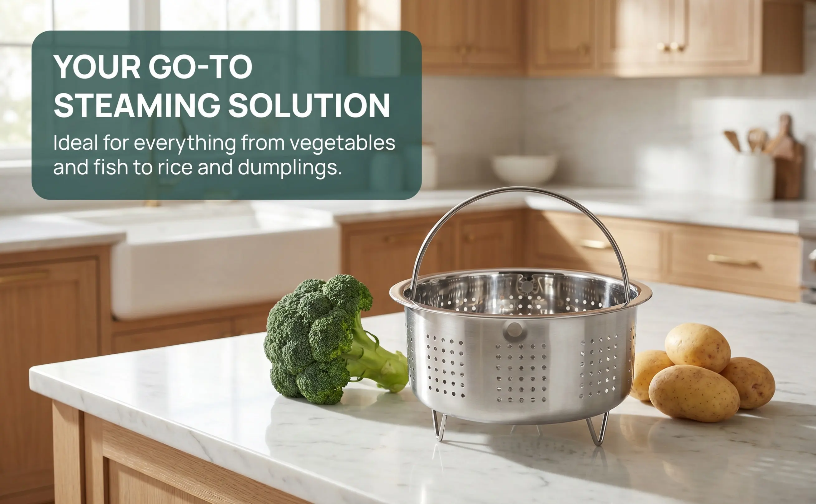 Stainless Steel Rice Cooker Steamer Basket Metal Household Steaming Basket Suitable for Rice Eggs Vegetables Multi-Function Rack