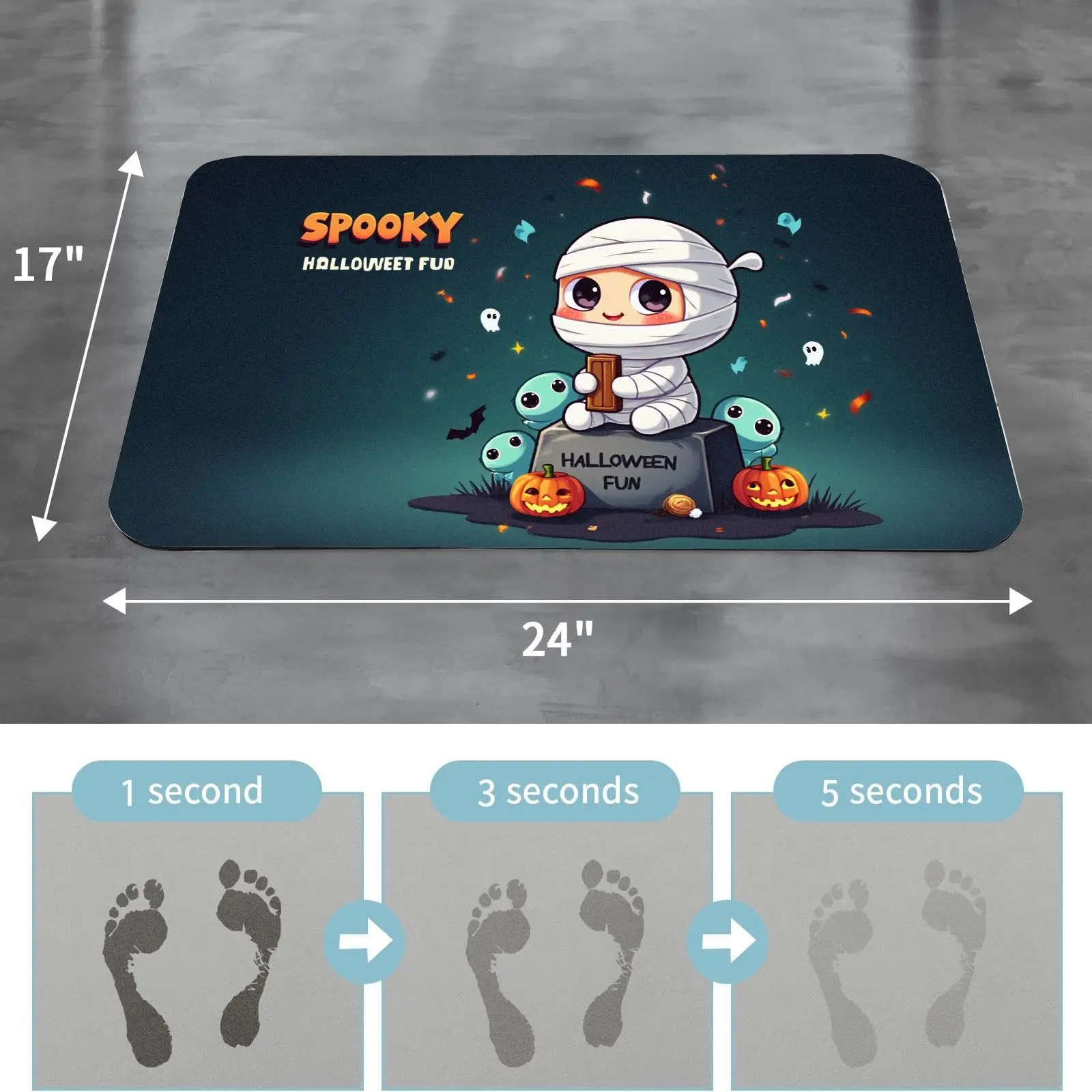 MatMuse لطيف المومياء هالوين ممسحة لينة دياتومي الأرض حصيرة الحصير حمام غرفة مدخل المطبخ التجفيف السريع الأزياء حصيرة