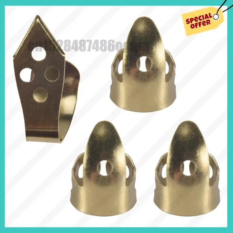 -ABJZ Guitar Finger Picks 3 Index Fingers + 1 Thumb Adjustable Metal Banjo Fingerstyle Pick Finger Protector