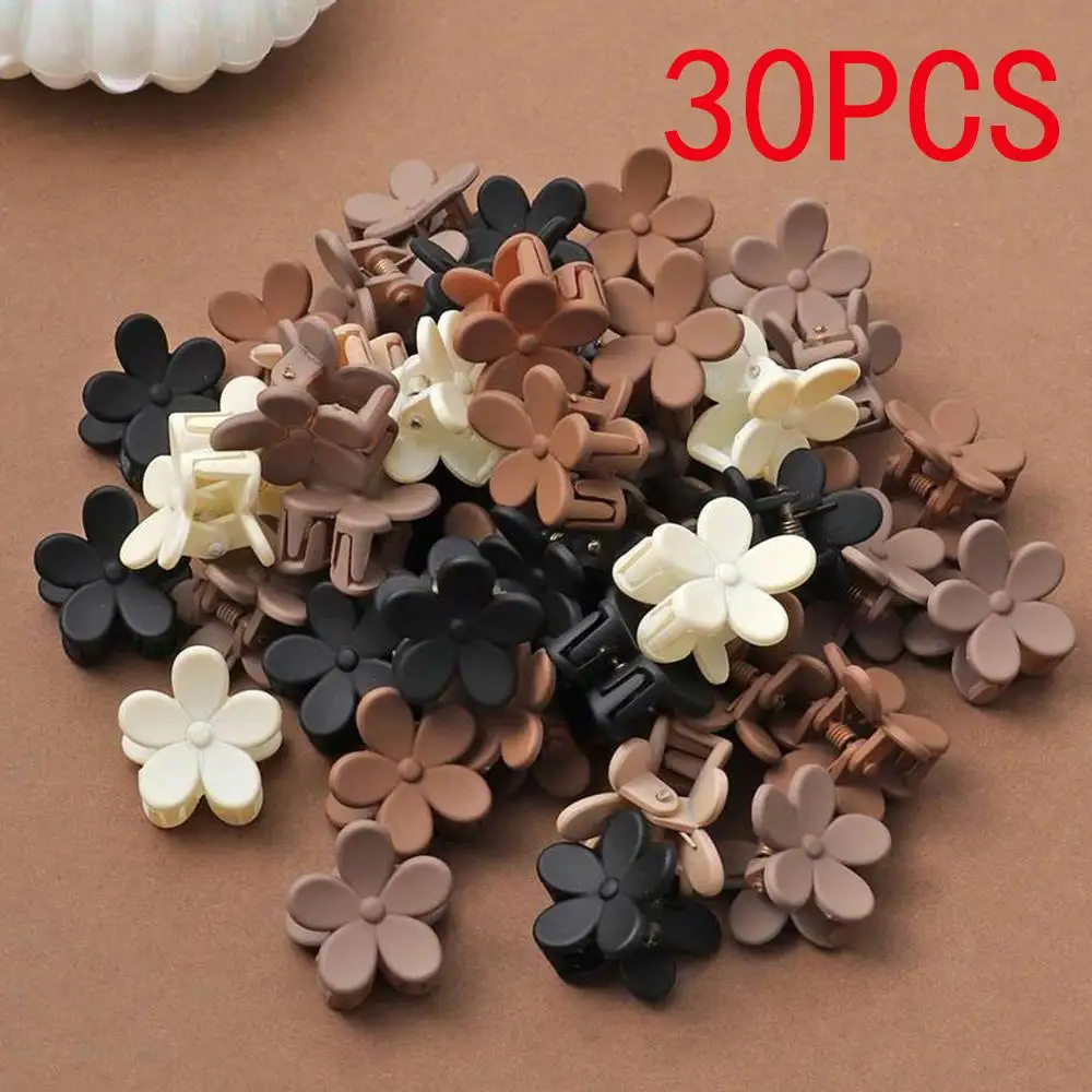 

Mini Flower Hair Clips Pack For Women - Creaseless Styling Claw Clips For Bangs And Tiny Hair Styling