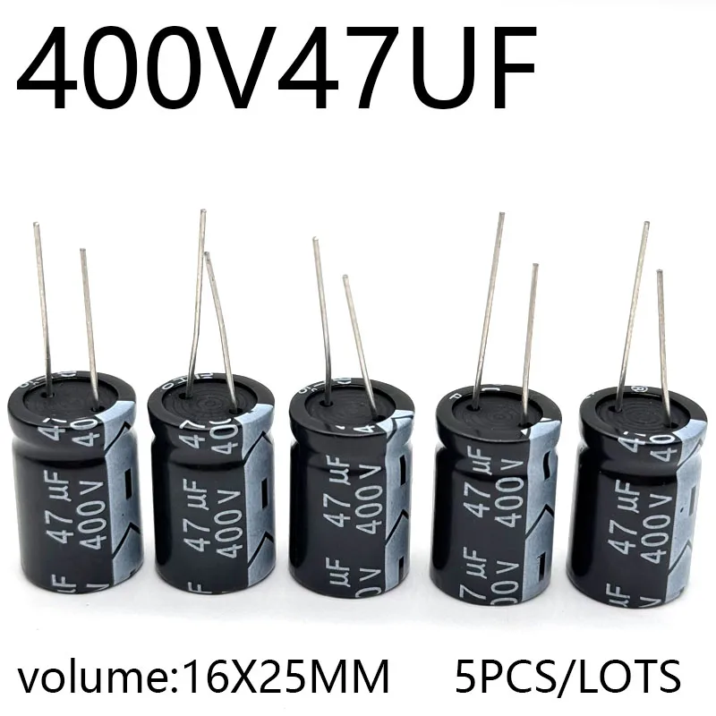 

5pcs/lots 400V47UF 16*25MM high frequency low impedance aluminum electrolytic capacitor 47uf 400v