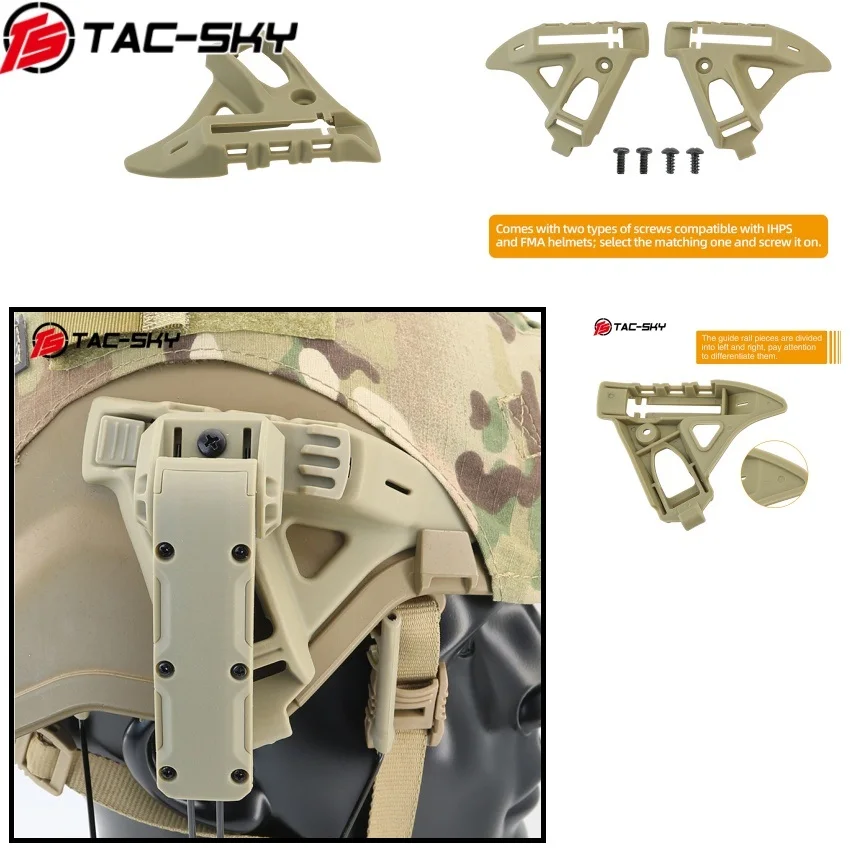 Outdoor Shooting and Hunting Tactical Protective Helmet Side Rail Replacement Kit, Compatible with IHPS Airgun Helmets