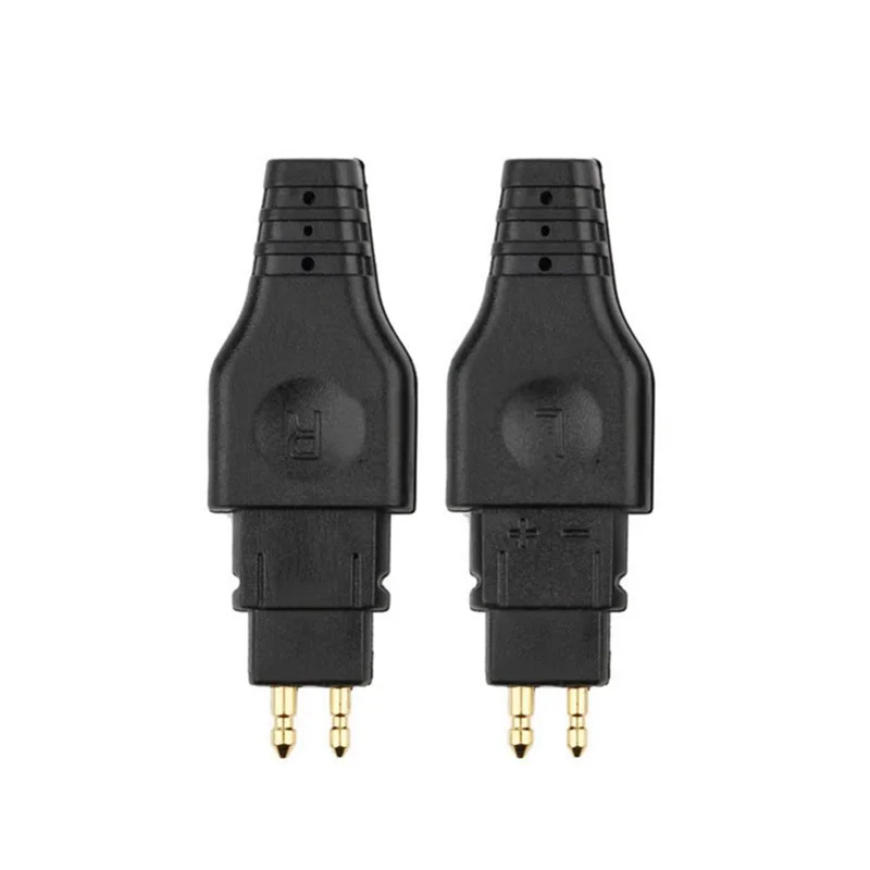 

2 Pcs Mini Earphone Cable Pin Audio Headphone Jack Plug Connector for Sennheiser HD650 HD600 HD580 HD25 Black