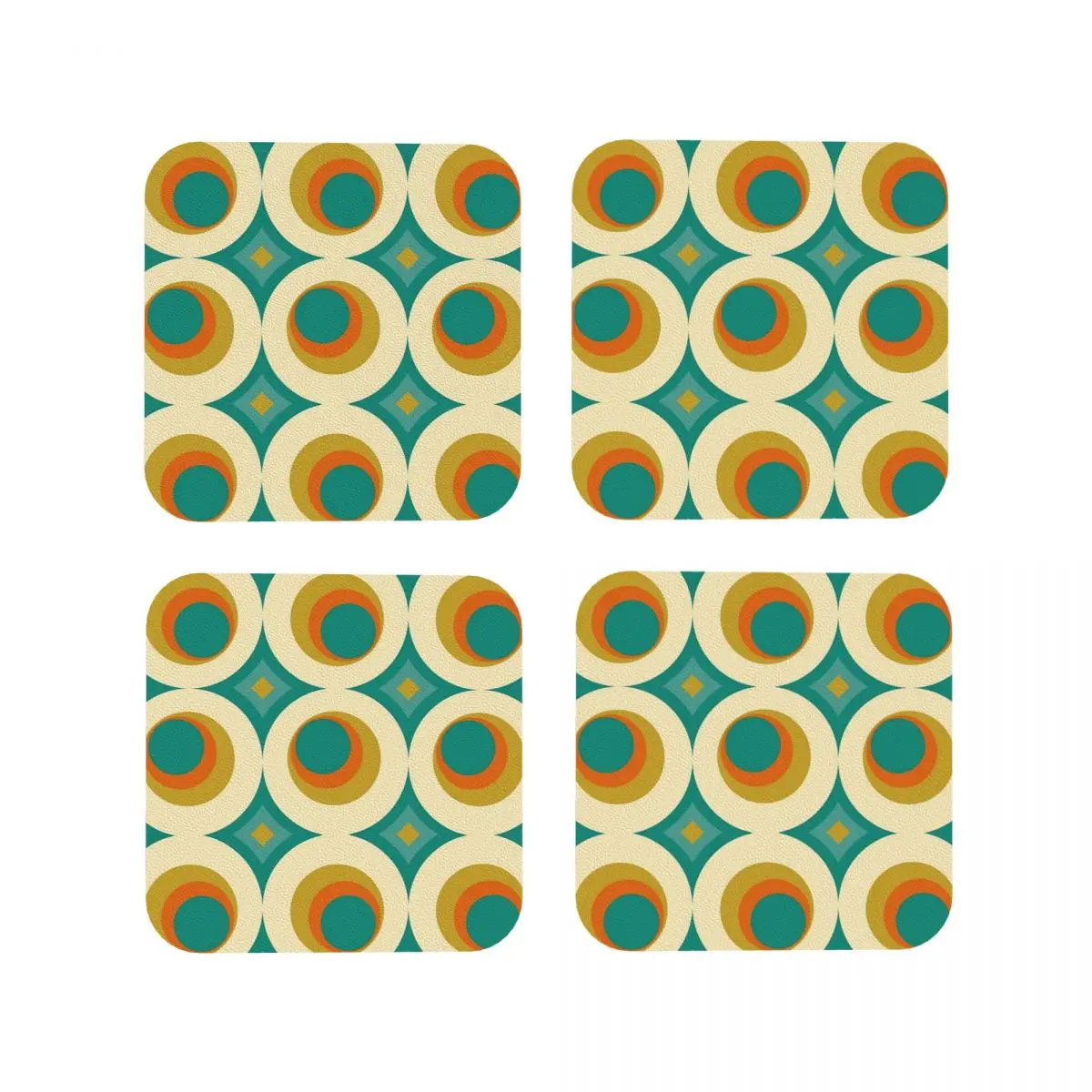 Mid-Century Modern Splash Coasters Kitchen Placemats Non-slip Insulation Cup Coffee Mats For Decor Home Tableware Pads Set of 4