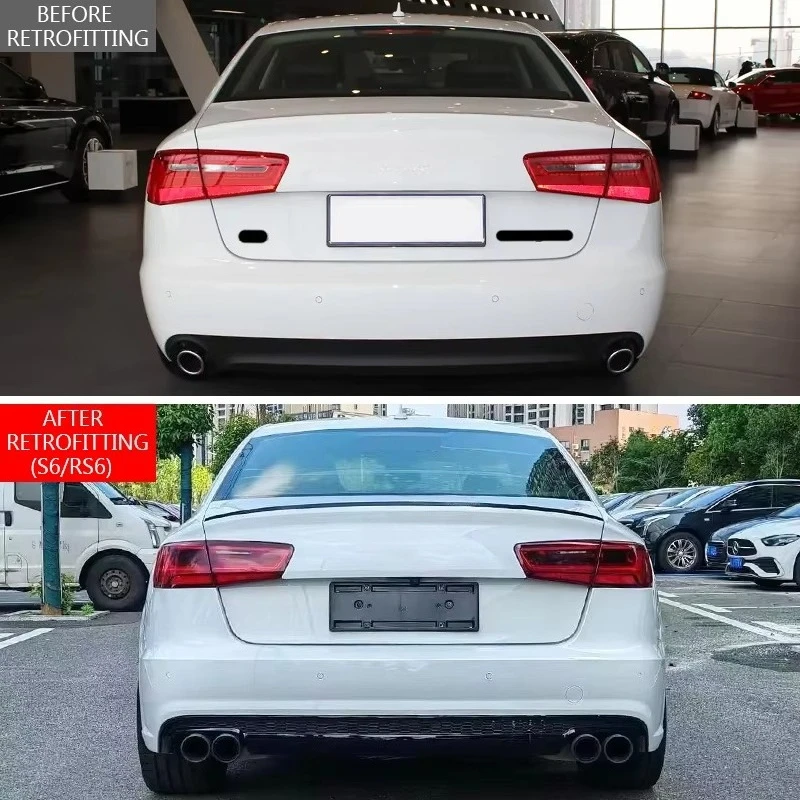 2013 A6 Facelift Body Kit Upgrade To 2018 RS6 S6 Style Front Rear Bumper Exterior Tuning PartsCar Parts Body Kit - view 3