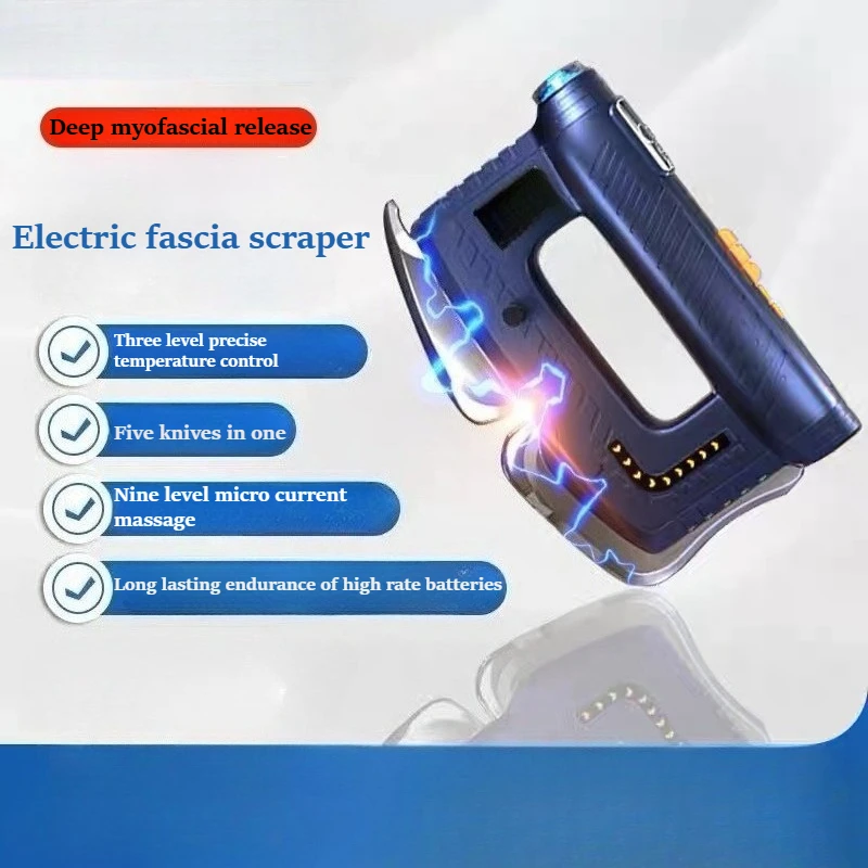 2026 Electric Fascia Knife Heated Microcurrent Massager Muscle Relaxation Tool