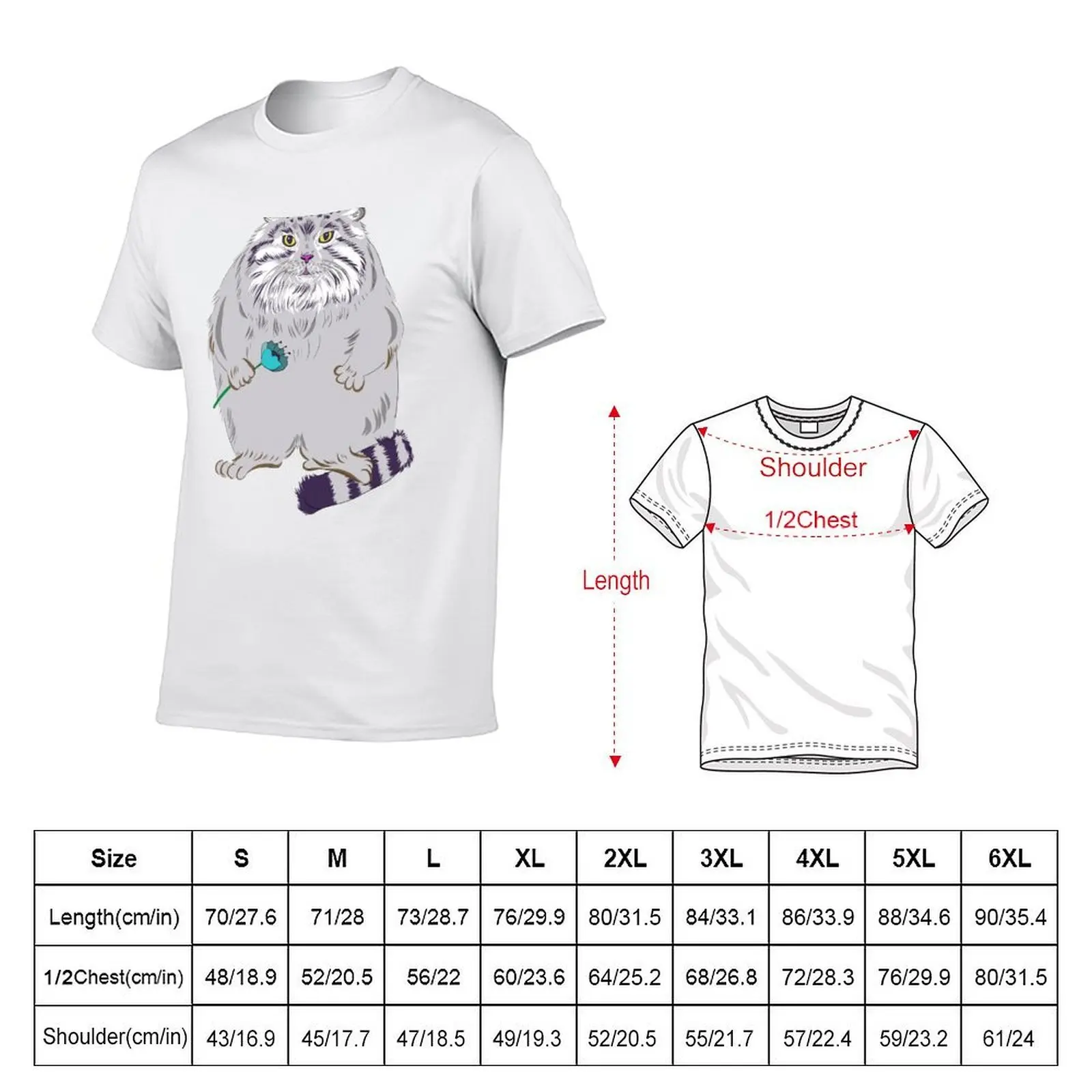 Pallas’s cat T-Shirt t shirt for man 100 percent cotton cotton t shirt man T-Shirt