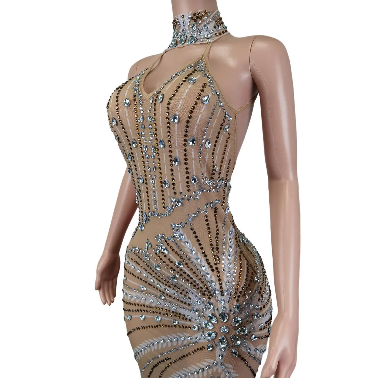 Robe de soirée dos nu en diamant pour femme, robe de Rhde sirène, robe de soirée formelle, robe de soirée, mode de dame, plume élégante, boule, Quenight, sexy