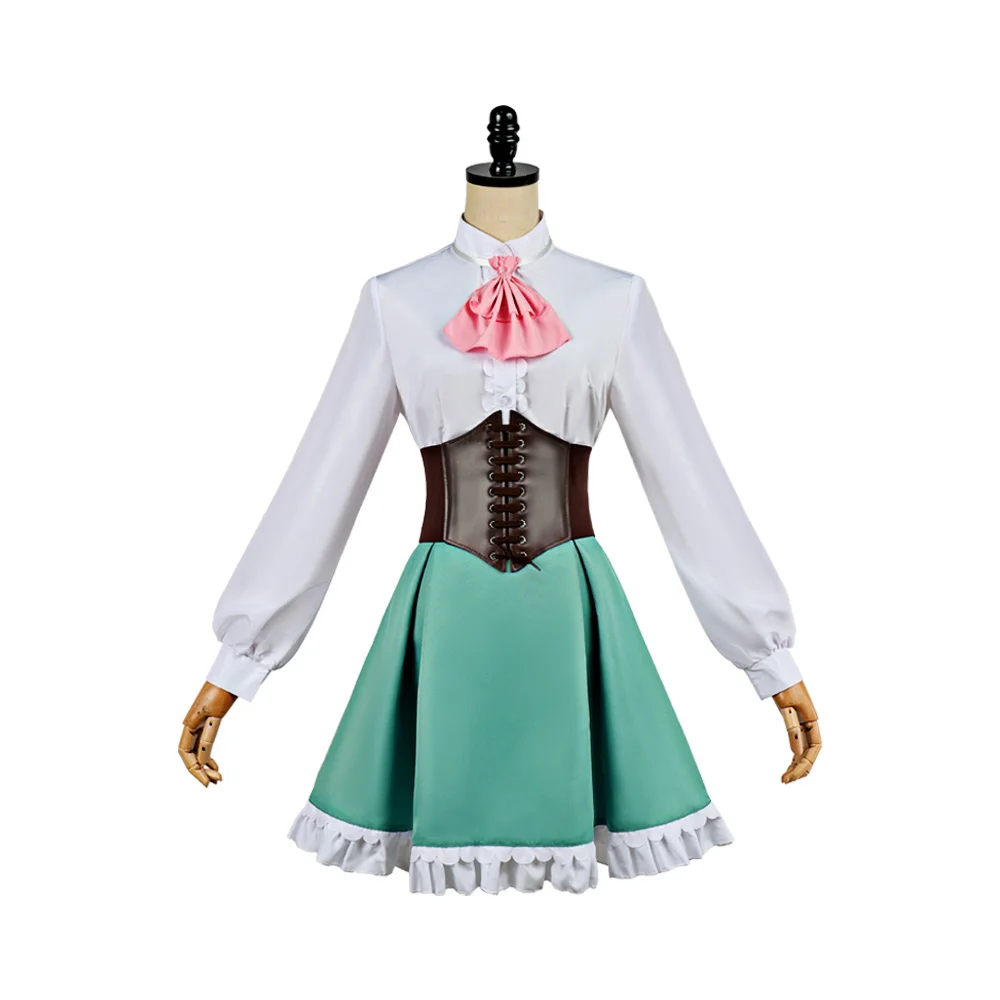 Anime Re:Zero Rem Ram Cosplay Costume Women Cute Maid Outfit Pink Green Hooded Cloak Dress for Halloween Carnival Full Set - view 5