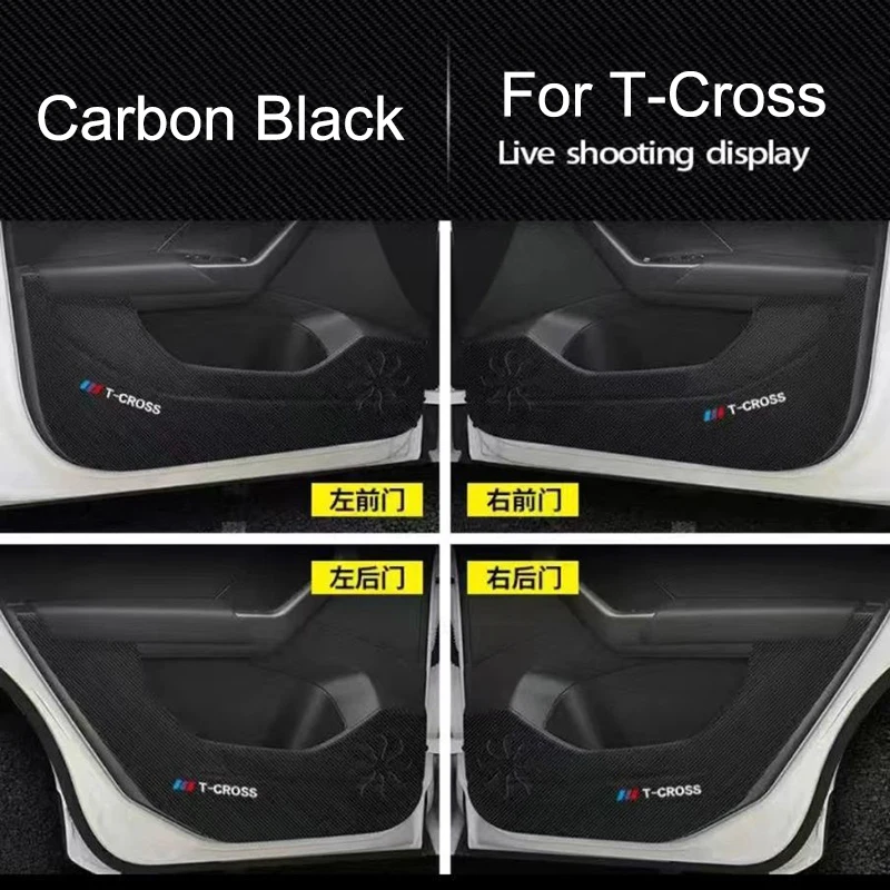 For Volkswagen VW T-Cross T Cross Car Door Anti-kick Mat Dirty-proof Pad Stickers Cover Trim Garnish Trim 2022 2021 2020 2019