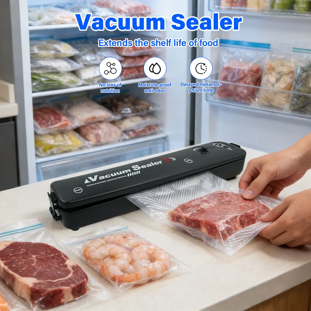 

НОВИНКА: Портативный бытовой вакуумный упаковщик для продуктов, автоматическая машина для вакуумной упаковки, кухонный помощник