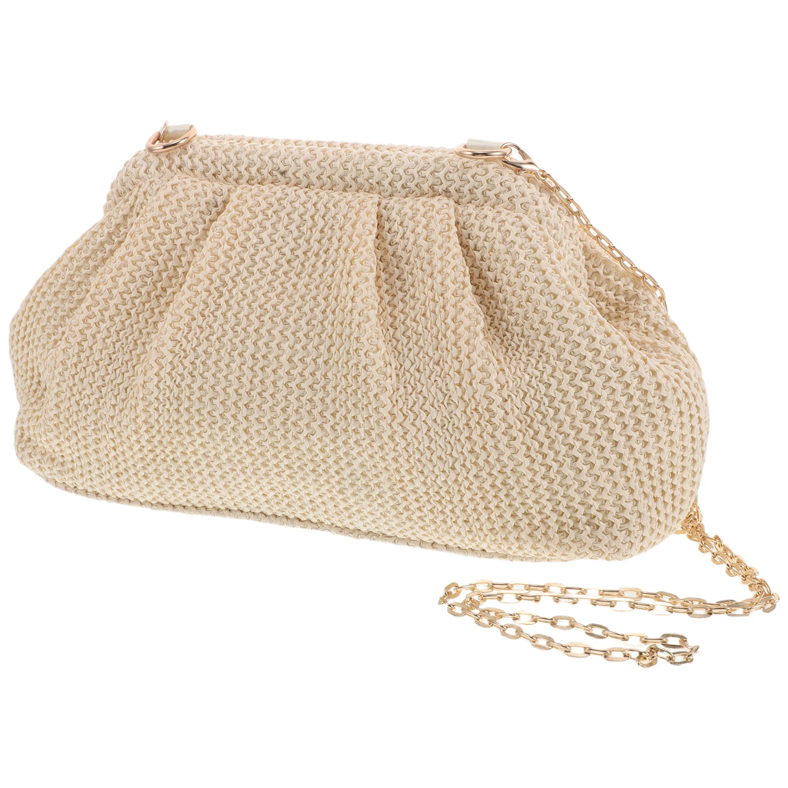 

Cloud Clutch Bag Women Woven Handmade Evening Purse Pure Shoulder Dumpling Crossbody Wedding Party Beach