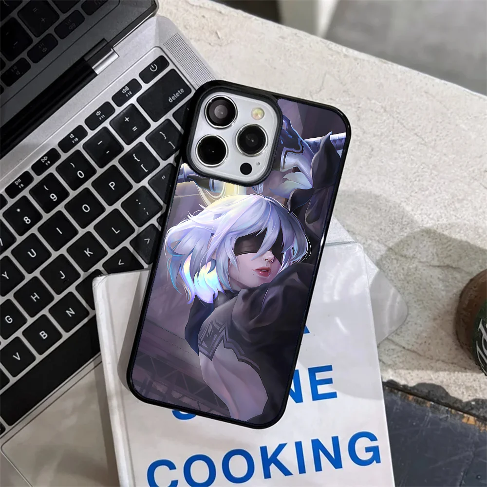 2B Nier Automata Anime Phone Case Strong Magnetic For IPhone 15 14 13 Pro Max 11 12 Mini Alex Mirror For Magsafe