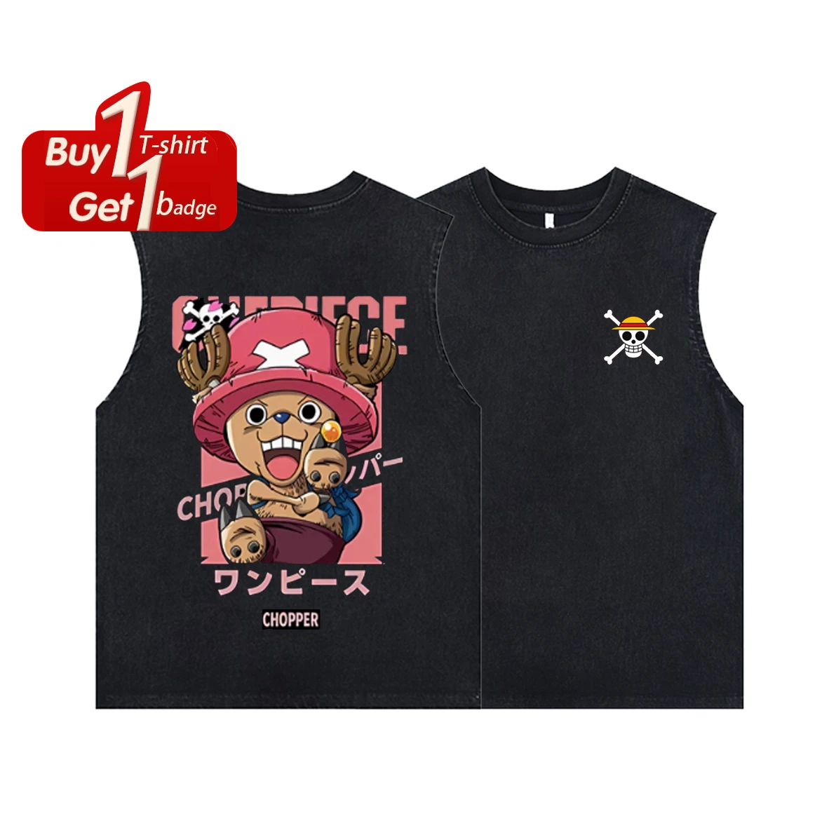 

One Piece Luffy Usopp Nami Print Man Sleeveless Shirt Men Tank Top Summer Y2k Clothes Washed Oversized Gym Clothing Fitness Vest