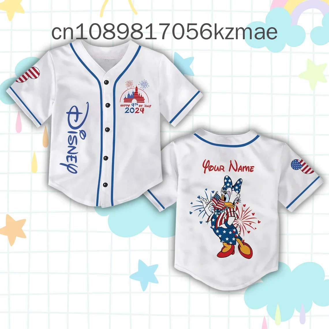 New Customized Name Disney 4th Of July Baseball Jersey Disneyland Baseball Jersey Disney Shirt For American Family