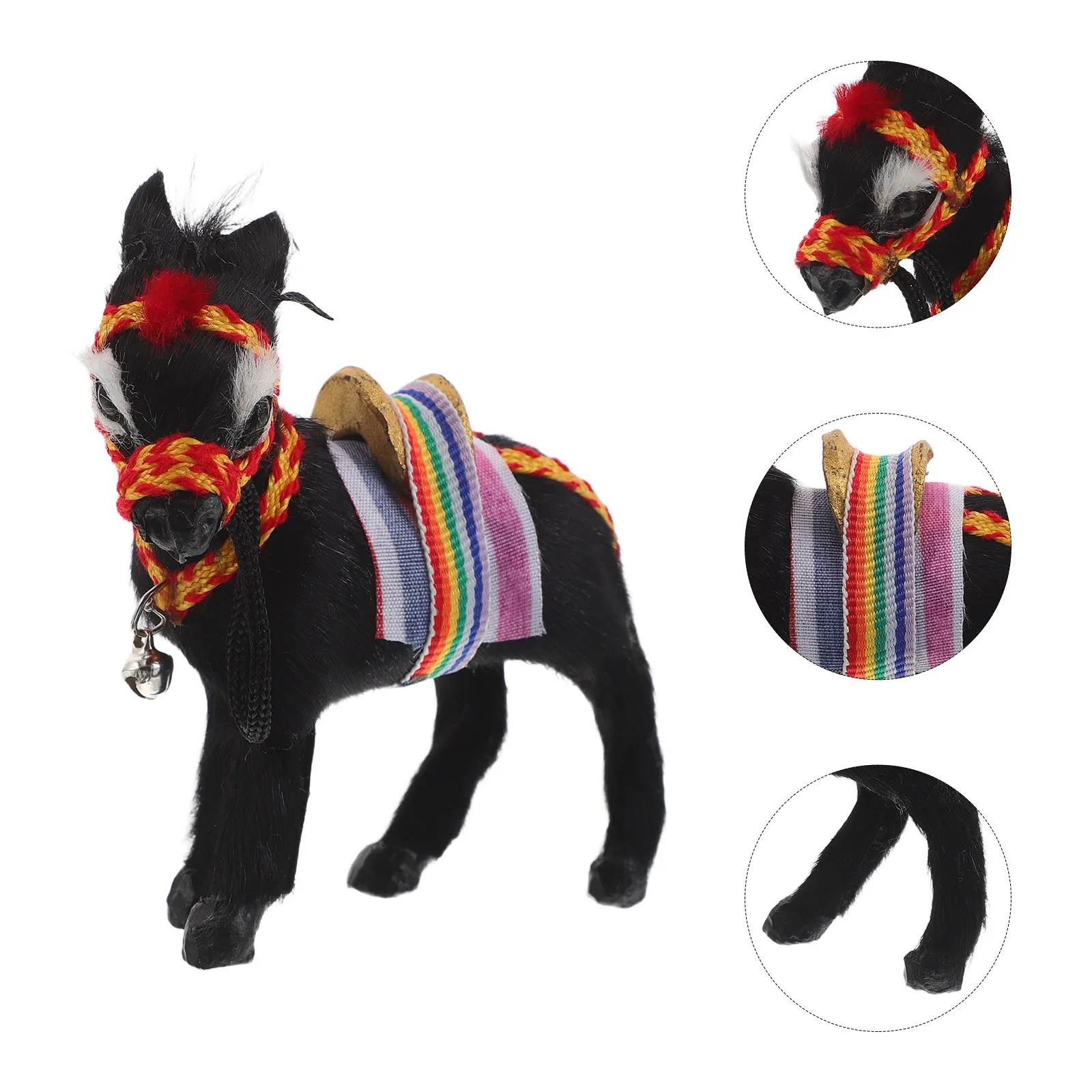 

Черный мини-осёл, мягкая игрушка, реалистичная имитация, декор для детской, для объятий перед сном, акцентный элемент