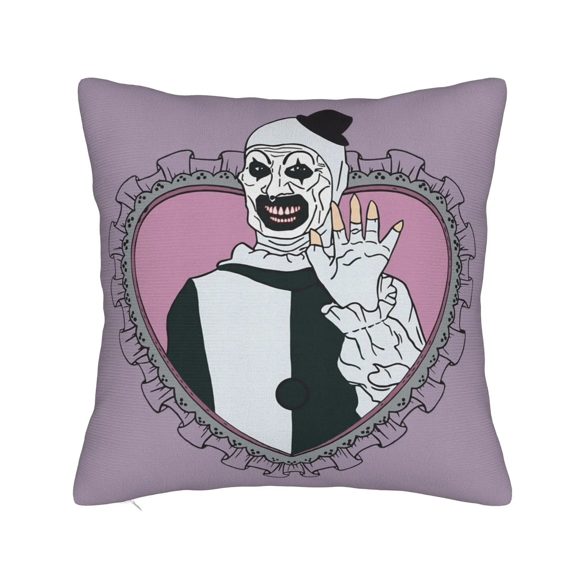 Cute Terrifier Love Horror Pillowcase Soft Polyester Cushion Cover Decorative  Throw Pillow Case Cover Home Square 40*40cm