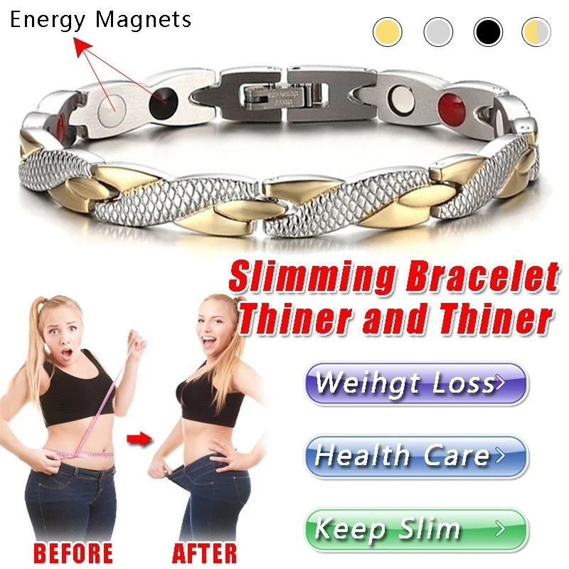 Trendy 4 Colors Weight Loss Energy Magnets Jewelry Slimming Bangle Bracelets Twisted Magnetic Therapy Bracelet Healthcare