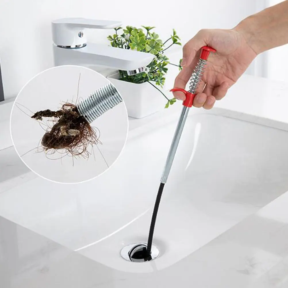 2Pcs Bendable Drain Cleaning Tool Flexible Sink Claw Pickup for Hair Remover Drain Clog Remover Tools Dredging Hook Washbasin