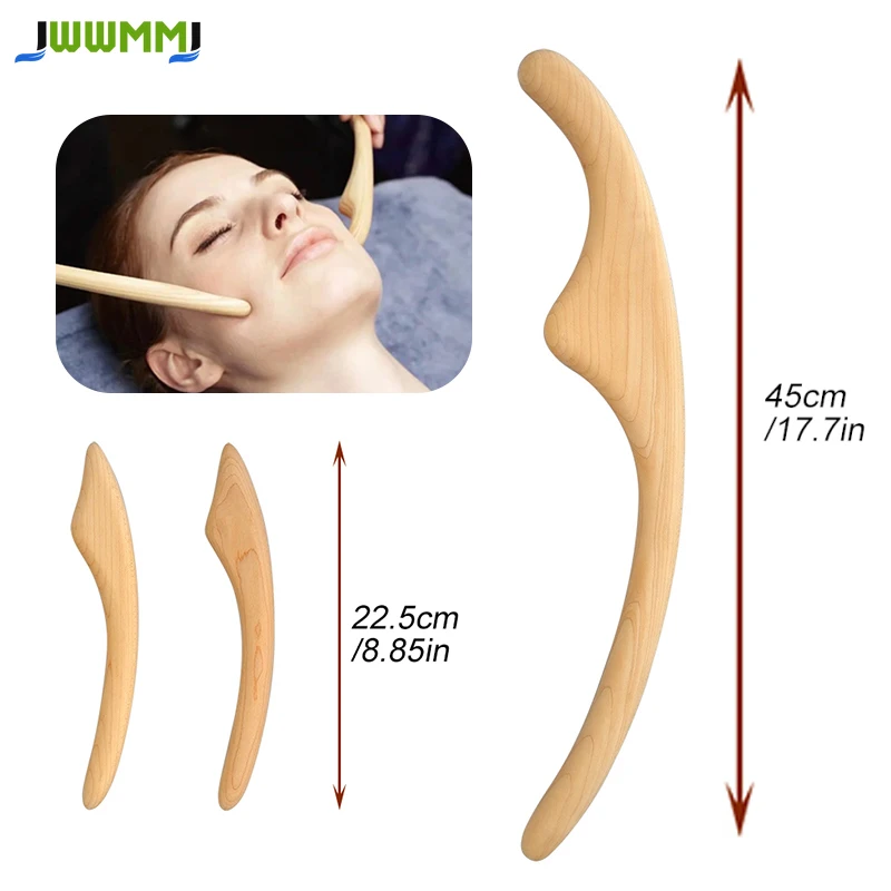 1Set Natural Wood Scraping Stick Scraper for Fat Burner Back Shoulder Neck Waist Leg Body Massage Therapy Slimming Tool