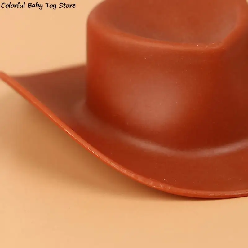 10Pcs Miniature Plastic Doll Hat Western Cowboy Hat Cowgirl Hat For Dolls Decoration Accessories